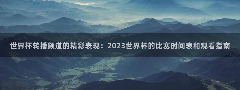 世界杯预选赛:世界杯转播频道的精彩表现:2023世界杯的比赛时间表和观看指南